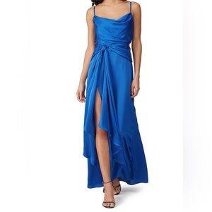 Fame & Partners Women The Anita Gown Royal Knotted Blue Maxi Dress